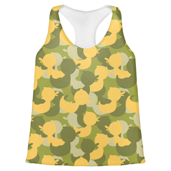 Custom Rubber Duckie Camo Womens Racerback Tank Top - 2X Large