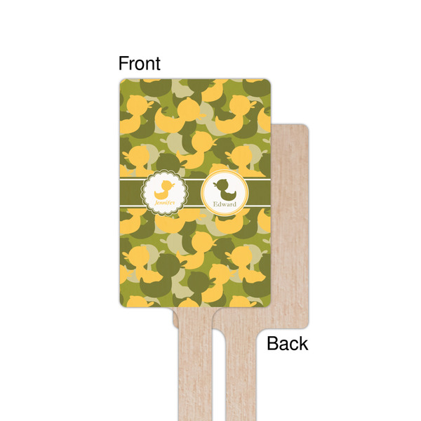 Rubber Duckie Camo Wooden 6.25" Stir Stick - Rectangular - Single - Front & Back