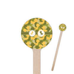 Rubber Duckie Camo 6" Round Wooden Stir Sticks - Single Sided (Personalized)