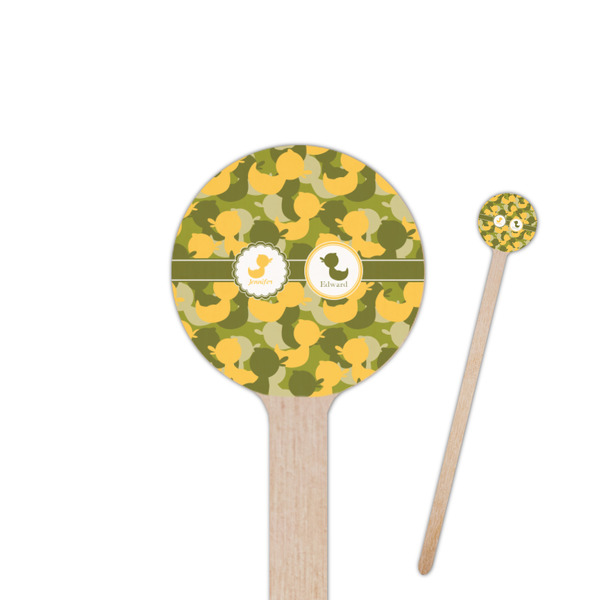Custom Rubber Duckie Camo Round Wooden Stir Sticks (Personalized)