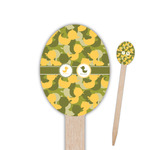 Rubber Duckie Camo Oval Wooden Food Picks - Single Sided (Personalized)