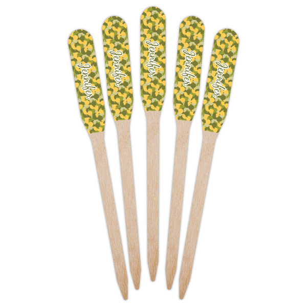 Rubber Duckie Camo Wooden Food Pick - Paddle - Fan View