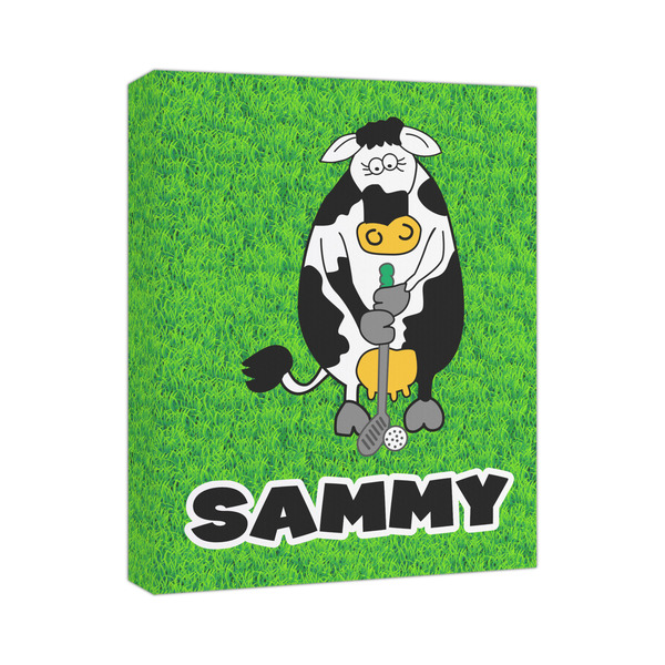Custom Cow Golfer Canvas Print (Personalized)