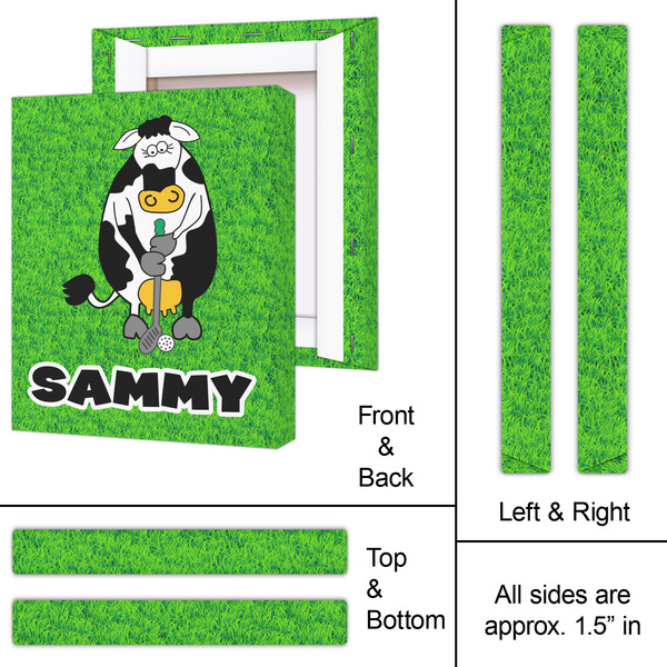 Cow Golfer 11x14 - Canvas Print - Approval