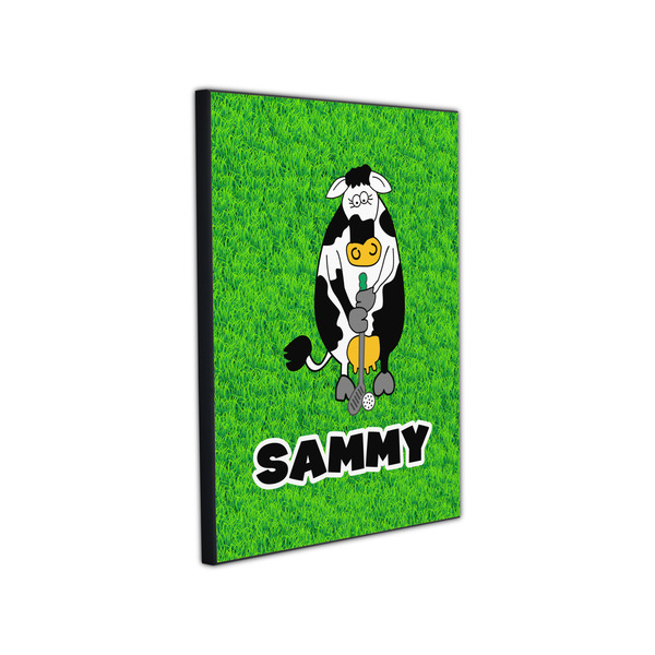 Cow Golfer 11x14 Wood Print - Angle View
