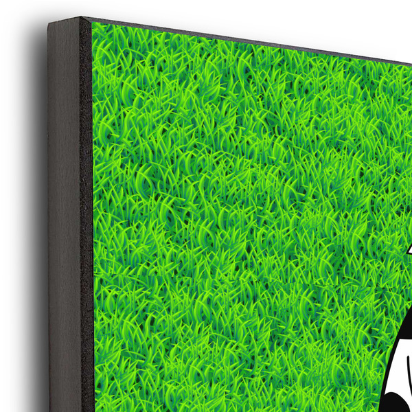 Cow Golfer 11x14 Wood Print - Closeup