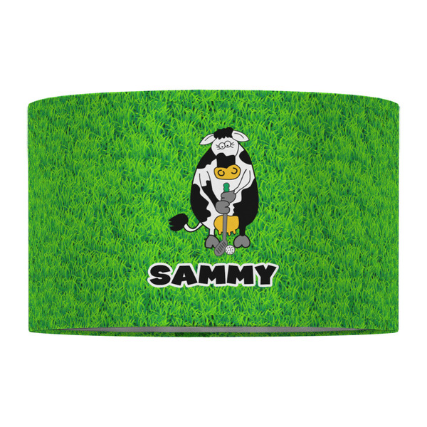 Cow Golfer 12" Drum Lampshade - FRONT (Fabric)