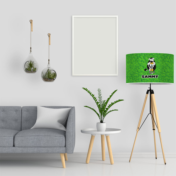 Cow Golfer 12" Drum Lampshade - LIFESTYLE