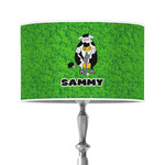 Cow Golfer 12" Drum Lamp Shade - Poly-film (Personalized)