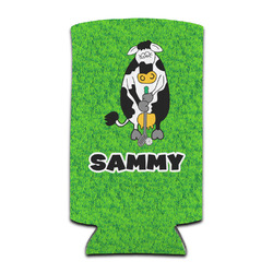 Cow Golfer Can Cooler (tall 12 oz) (Personalized)
