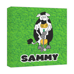 Cow Golfer Canvas Print - 12x12 (Personalized)