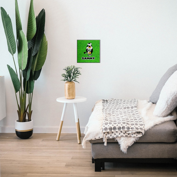 Cow Golfer 12x12 Wood Print - In Context