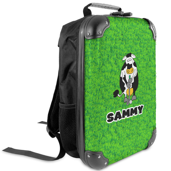 Custom Cow Golfer Kids Hard Shell Backpack (Personalized)