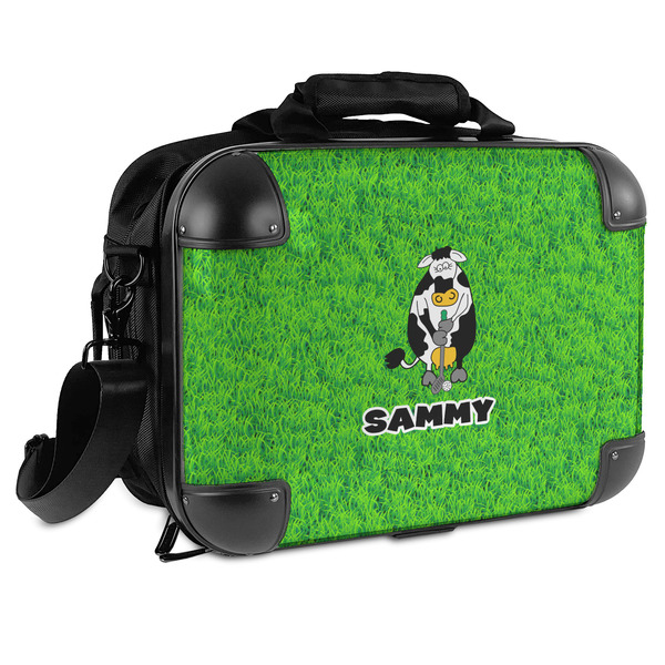 Custom Cow Golfer Hard Shell Briefcase (Personalized)