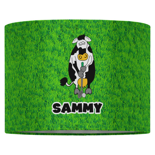 Cow Golfer 16" Drum Lampshade - FRONT (Fabric)