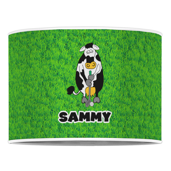 Cow Golfer 16" Drum Lampshade - FRONT (Poly Film)