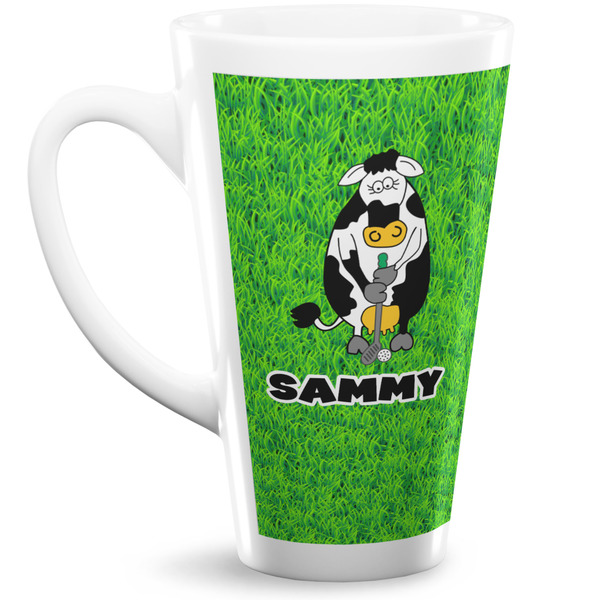 Custom Cow Golfer Latte Mug (Personalized)