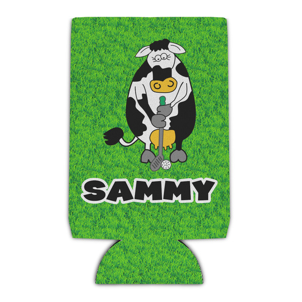 Custom Cow Golfer Can Cooler (Personalized)
