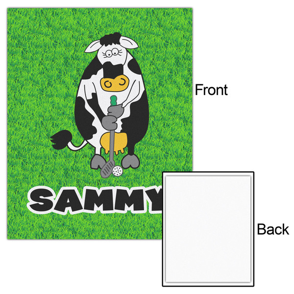 Cow Golfer 16x20 - Matte Poster - Front & Back
