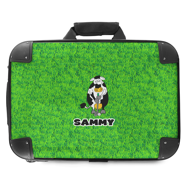 Custom Cow Golfer Hard Shell Briefcase - 18" (Personalized)