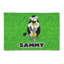 Cow Golfer Patio Rug (Personalized)