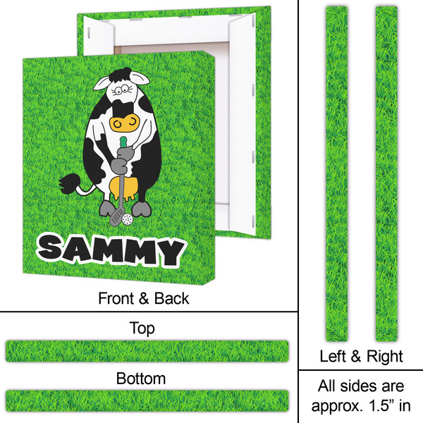 Cow Golfer 20x24 - Canvas Print - Approval