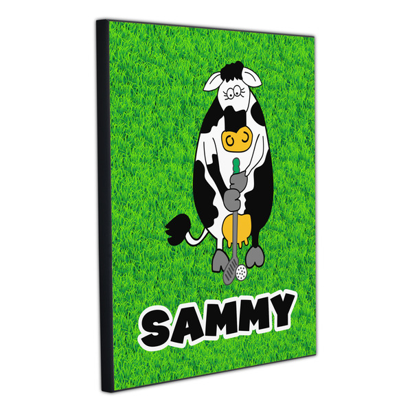 Cow Golfer 20x24 Wood Print - Angle View