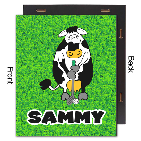 Cow Golfer 20x24 Wood Print - Front & Back View