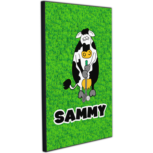 Cow Golfer 20x30 Wood Print - Angle View