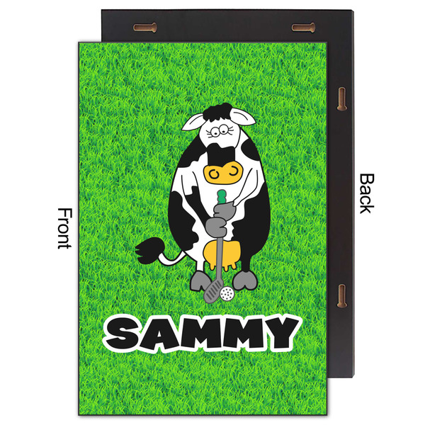 Cow Golfer 20x30 Wood Print - Front & Back View