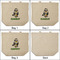 Cow Golfer 3 Reusable Cotton Grocery Bags - Front & Back View