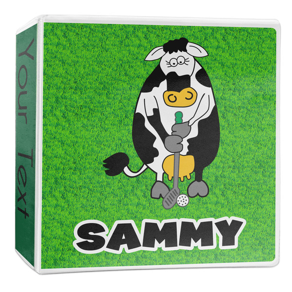 Custom Cow Golfer 3-Ring Binder - 2 inch (Personalized)