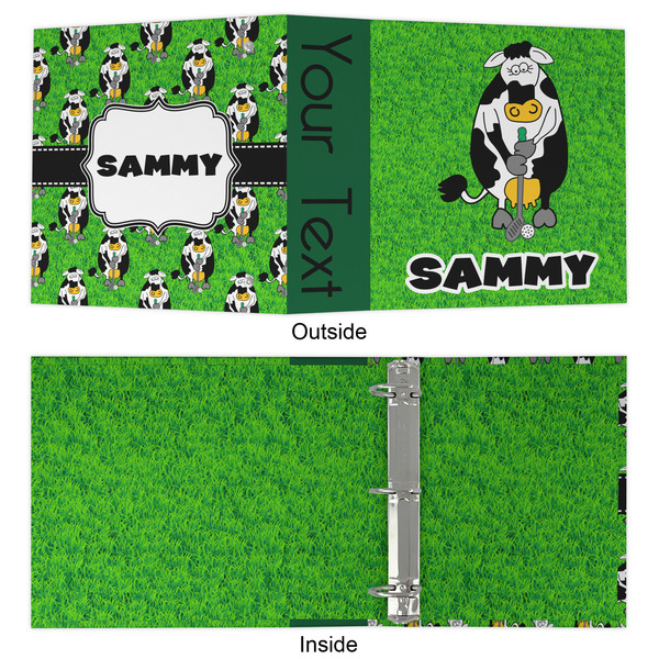 Cow Golfer 3 Ring Binders - Full Wrap - 2" - APPROVAL