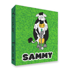 Cow Golfer 3 Ring Binder - Full Wrap - 2" (Personalized)