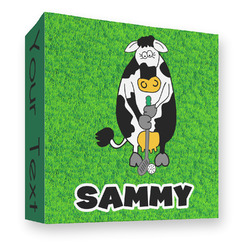 Cow Golfer 3 Ring Binder - Full Wrap - 3" (Personalized)