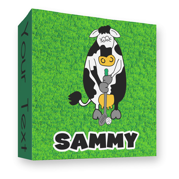 Cow Golfer 3 Ring Binders - Full Wrap - 3" - FRONT