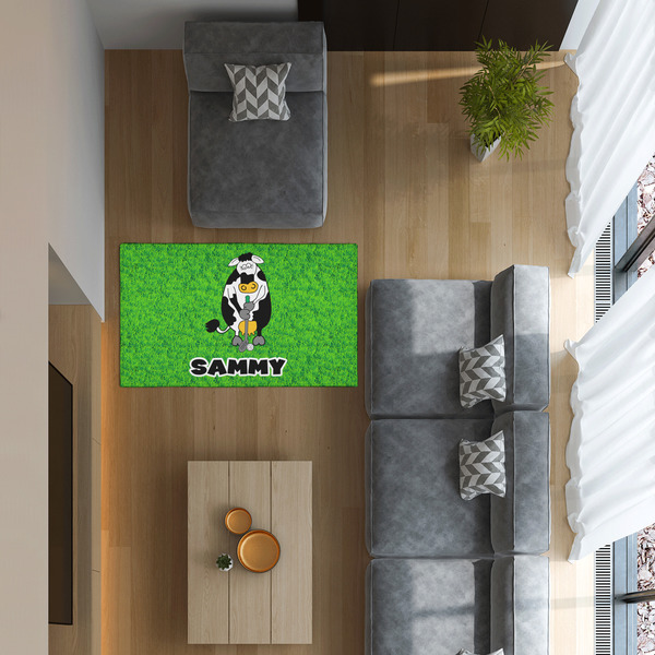 Cow Golfer 3'x5' Indoor Area Rugs - IN CONTEXT