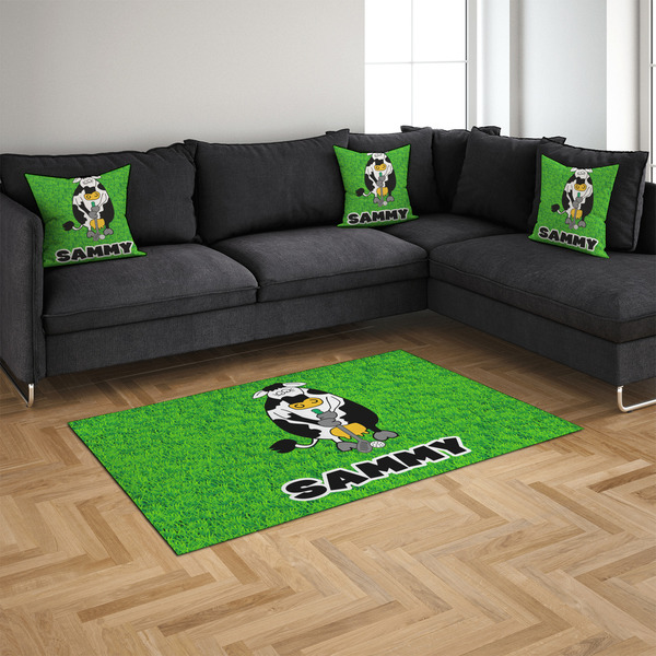 Cow Golfer 4'x6' Indoor Area Rugs - IN CONTEXT