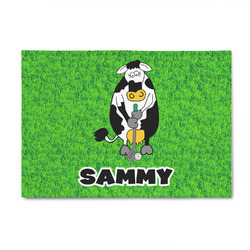 Cow Golfer 4' x 6' Indoor Area Rug (Personalized)