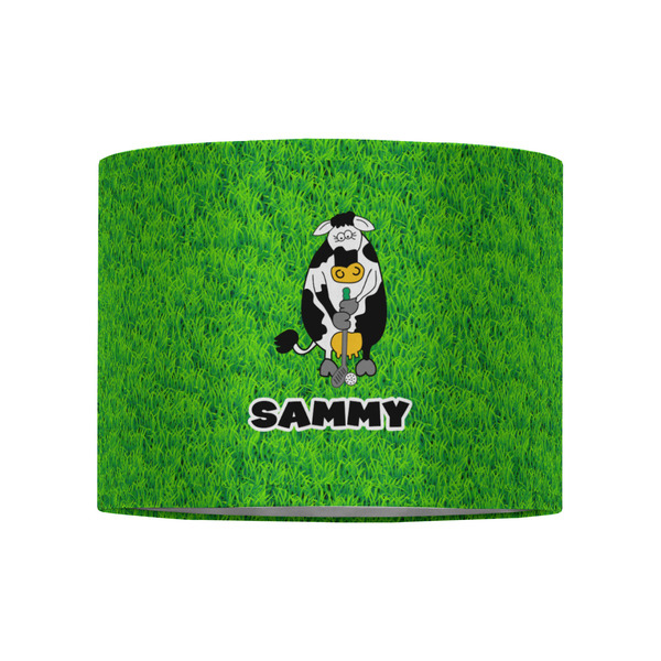 Cow Golfer 8" Drum Lampshade - FRONT (Fabric)