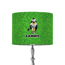 Cow Golfer 8" Drum Lamp Shade - Fabric (Personalized)