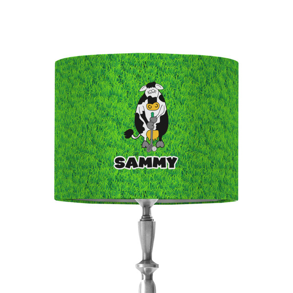 Custom Cow Golfer 8" Drum Lamp Shade - Fabric (Personalized)