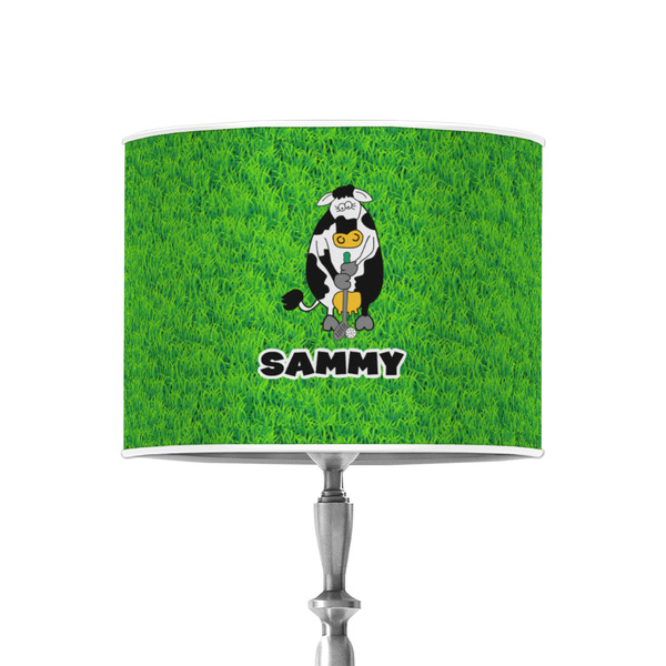 Cow Golfer 8" Drum Lampshade - ON STAND (Poly Film)