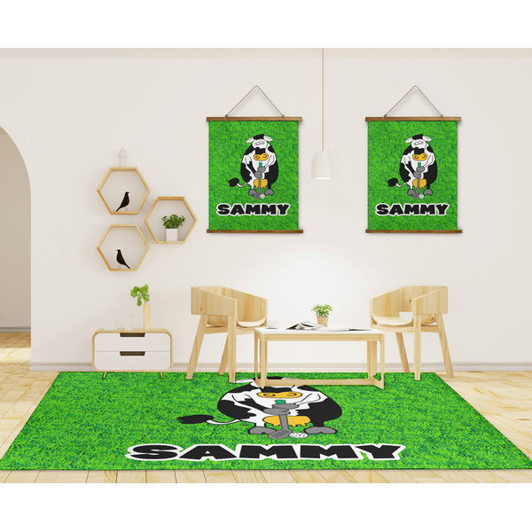 Cow Golfer 8'x10' Indoor Area Rugs - IN CONTEXT