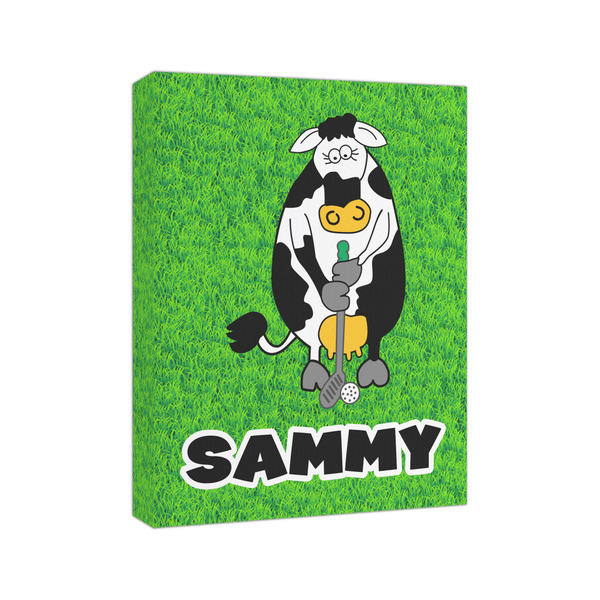 Cow Golfer 8x10 - Canvas Print - Angled View