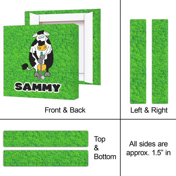 Cow Golfer 8x8 - Canvas Print - Approval