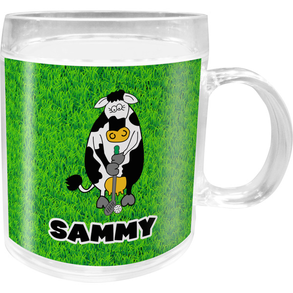 Custom Cow Golfer Acrylic Kids Mug (Personalized)