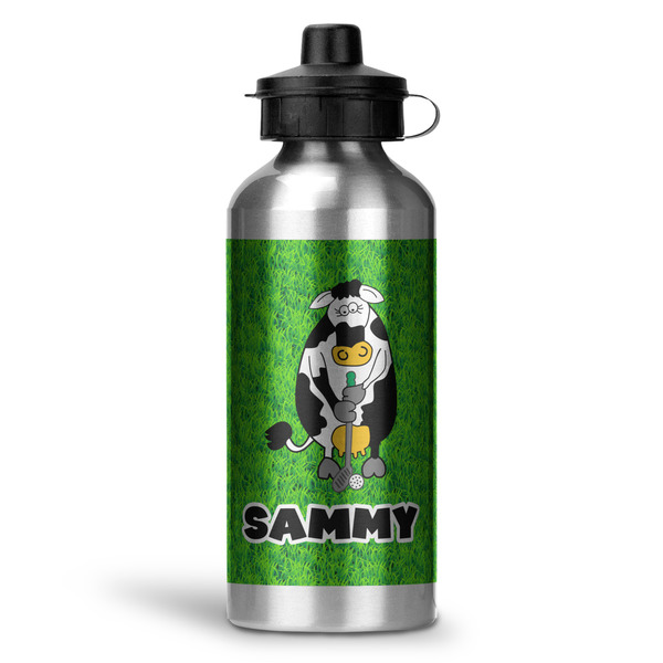 Custom Cow Golfer Water Bottles - 20 oz - Aluminum (Personalized)