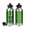 Cow Golfer Aluminum Water Bottle - Front and Back