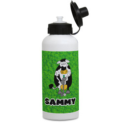 Cow Golfer Water Bottles - Aluminum - 20 oz - White (Personalized)